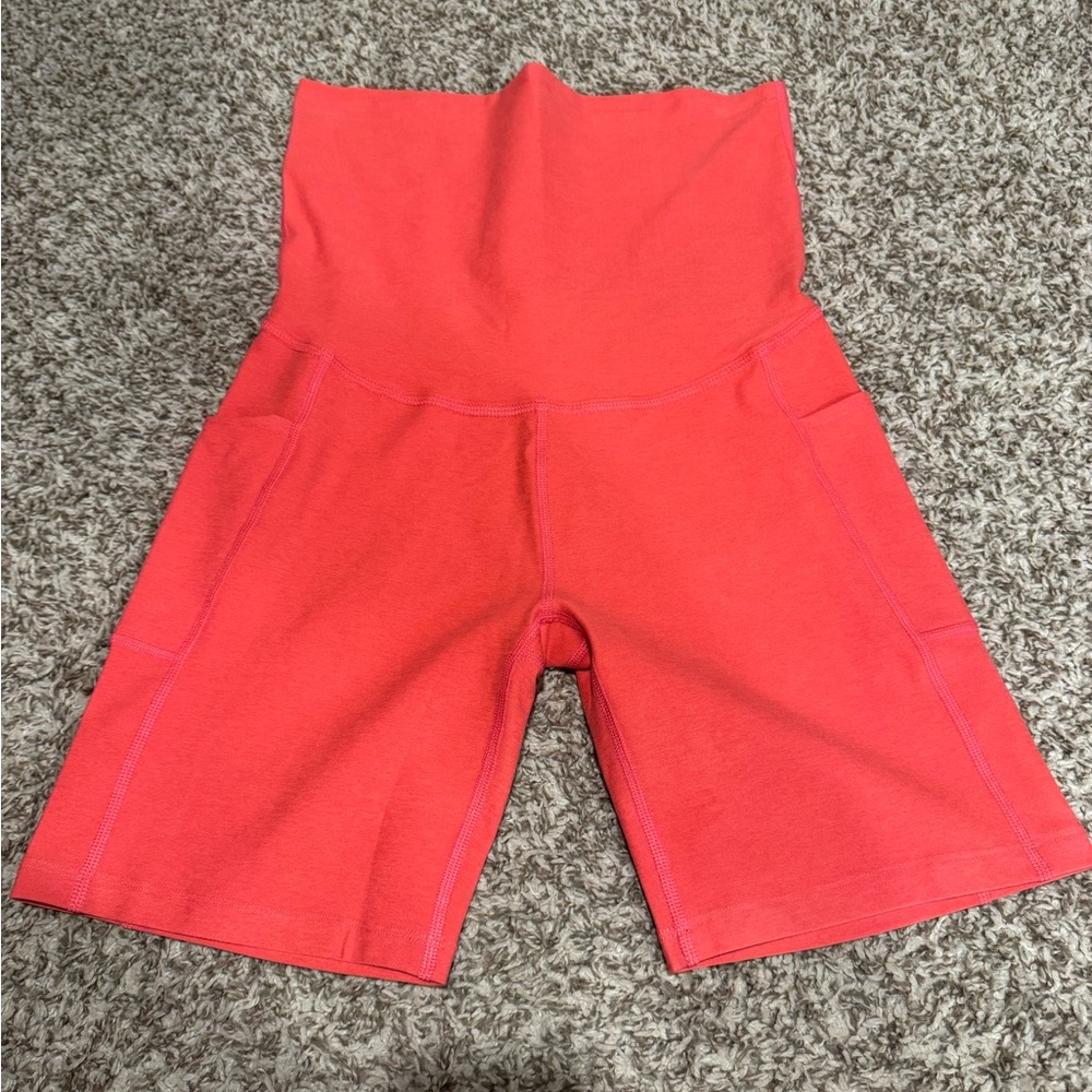 Beyond the Bump Red High Waist Athletic Shorts